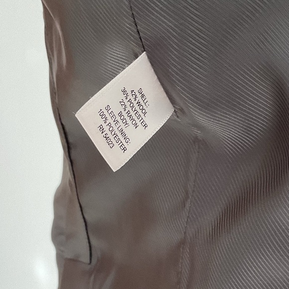 Banana Republic Navy Blue Double Breasted Wool Pea Coat with Gold Buttons - Picture 11 of 12